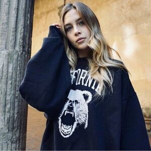Brandy Melville Navy California bear sweatshirt. OSFM but measures like a  M.